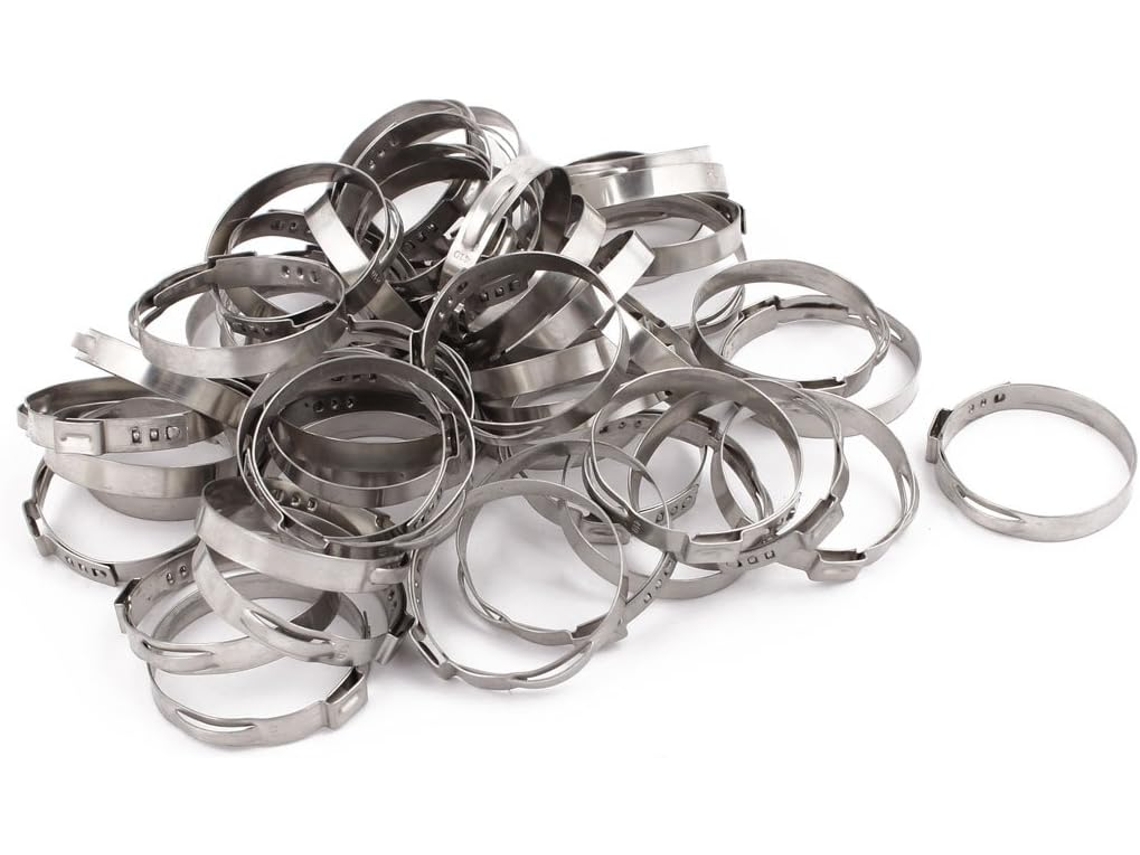 Mangueira Ajustável de Aço Inoxidável 304 37,8 Mm a 41 Cor Prata, 50 Peças CHABERLU