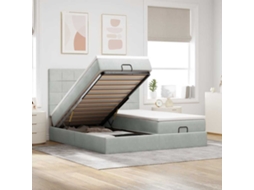 Vidaxl Estrutura Cama Otomana Colchões 180x200cm Veludo Cinzento Claro