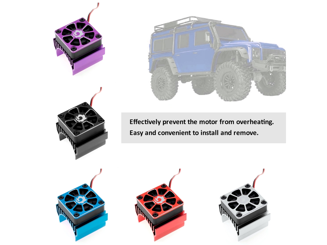 Cooler De Motor Com Controle Remoto Radiador Para Carro Controle Remoto Traxxas Trx-4 Trx-6 G63 1/10 Vermelho
