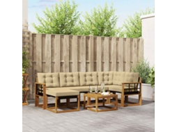 Vidaxl Conjunto De Sofás Para Exterior 7 Unid. Natural E Bege
