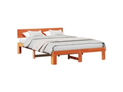 Estrutura da Cama com Cabeceira Marrom Cera 140x200 cm MAISON EXCLUSIVE