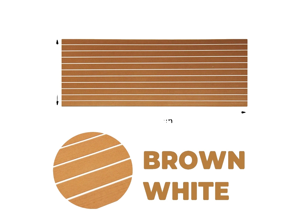 Piso Para Barcos, Espuma Eva Antiderrapante, Instalação Fácil, Marrom Branco 2400x900