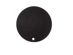 Jogo Americano Redondo, Borracha, Resistente Ao Calor, Antiderrapante, Lavável, 14,5 Cm/5,7 Pol., Preto