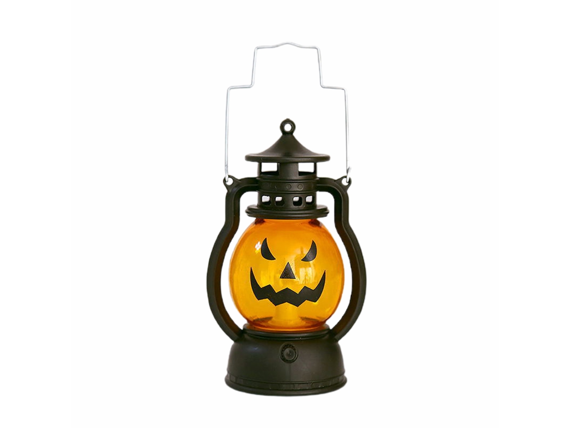 Lâmpada De Óleo Portátil Forma Abóbora Halloween Com Bateria Botão