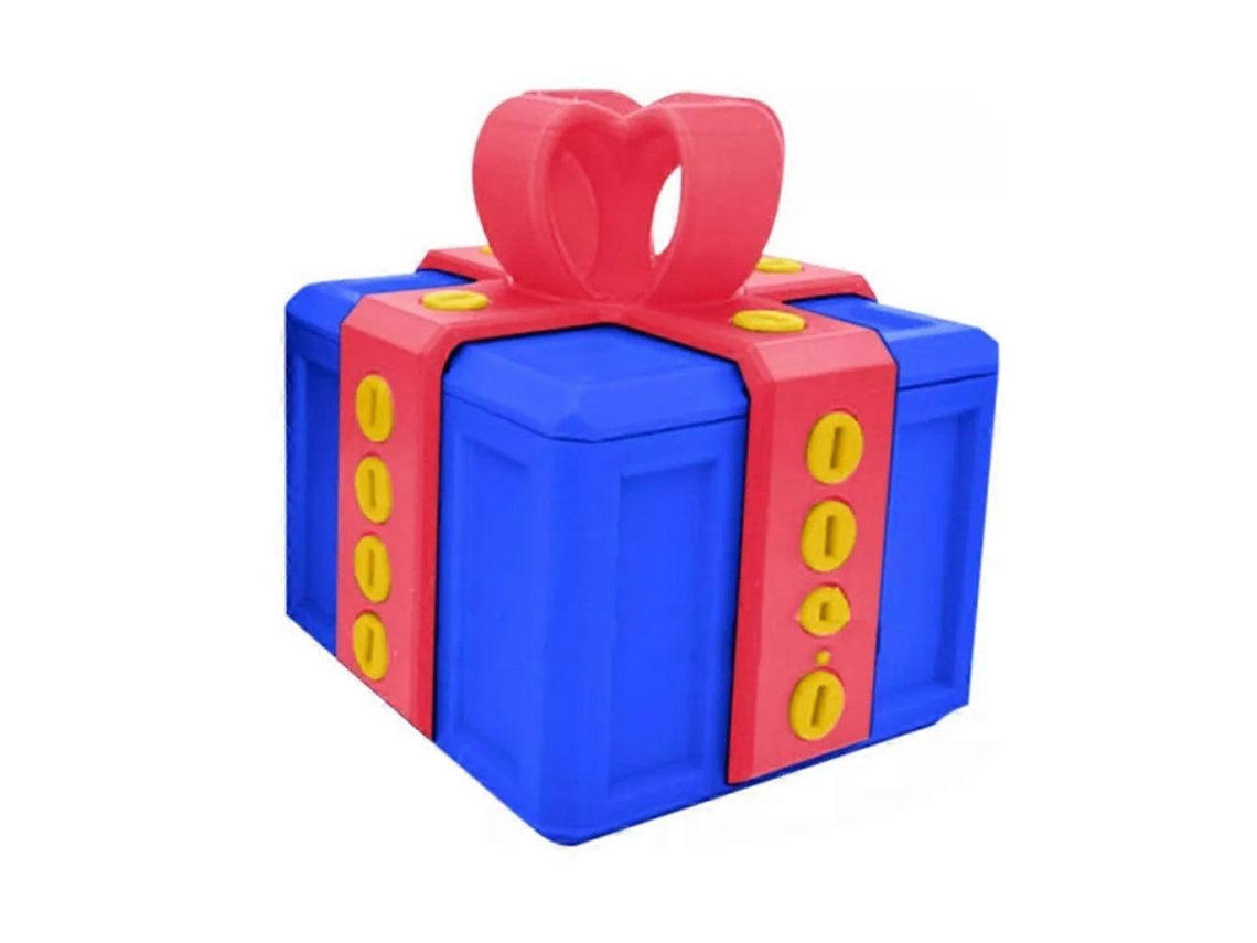 Caixa De Presente 3d Irritante Com Parafusos, Caixa De Presente Irritante Com Compartimento Giratório Nas Cores Vermelha E Azul. Aquaforge