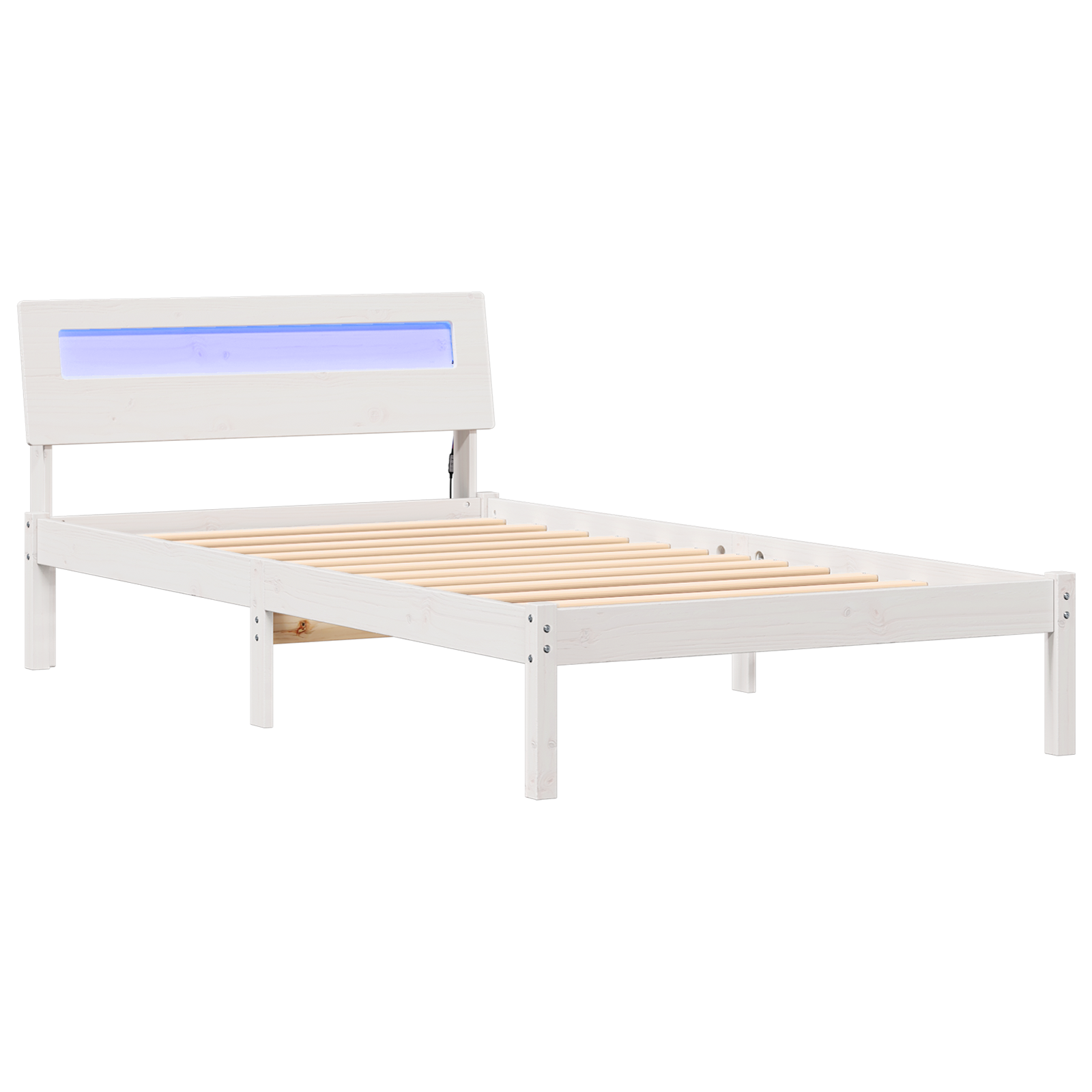 Conjunto 1 Estrado De Cama Plataforma Vidaxl Branco Madeira De Pinho Maciça (90 X 200 Cm)