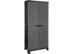 Armário de Exterior GH91 GARDEN HOUSE GARAGE 91 3 Prateleiras (Cinzento e Preto - - 39x68x171 cm)