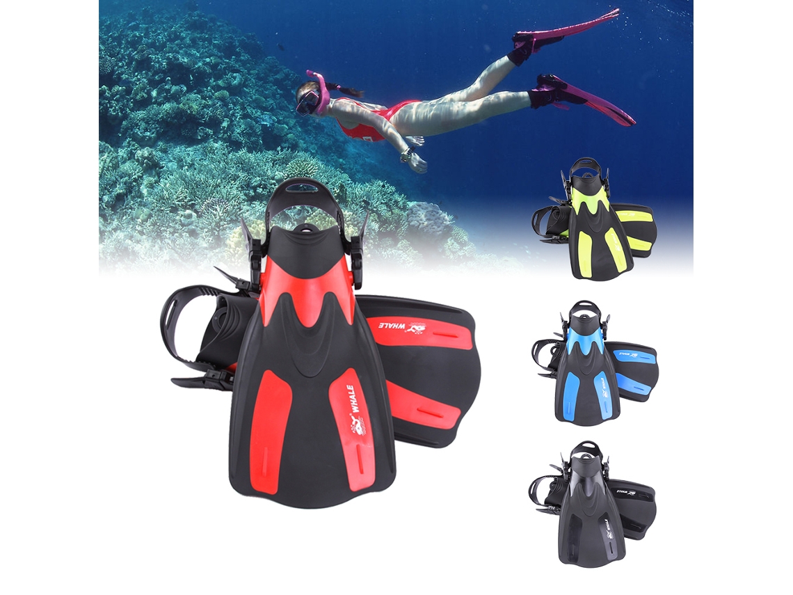 Mali flippers de Mergulho Curto Whale para Adultos com Ajuste no Calcanhar para Snorkeling e Esportes Aquáticos