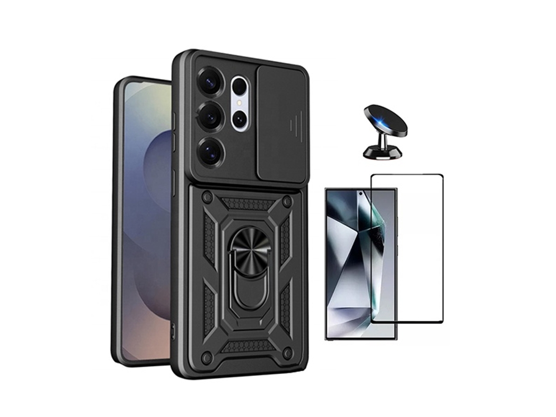 Kit Vidro Capa Magnetic Slide Window Suporte Magnético Phonecare Para Samsung Galaxy S26 Ultra - Preto