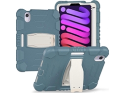 Capa De Silicone Híbrida De Policarbonato Resistente Com Tripla Camada De Proteção Para Ipad Mini 6 / Mini 2024 E Suporte Integrado.