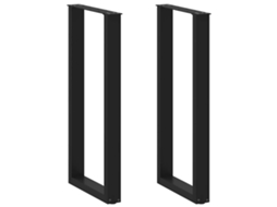Vidaxl Pés De Mesa De Bar Em Forma De U, 2 Peças, Preto, 50x(100-101) Cm, Aço