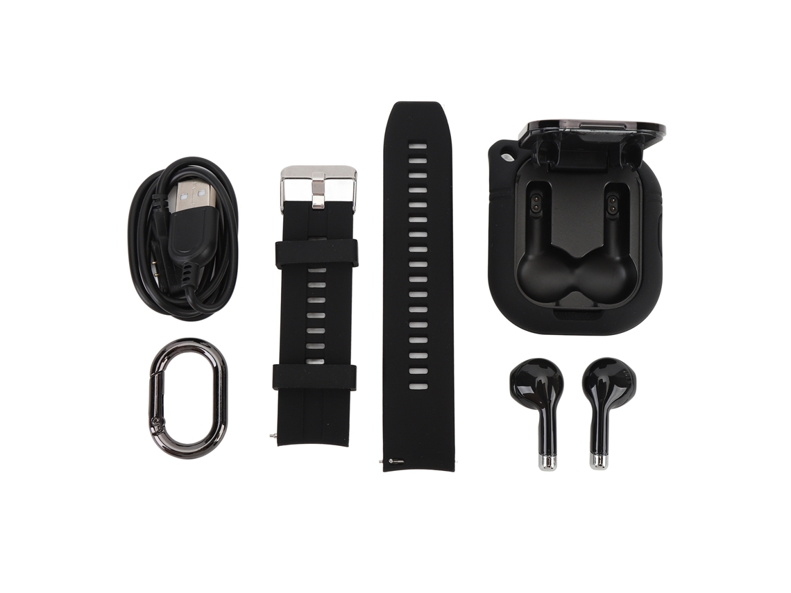 Relógio Inteligente 2 Em 1 Com Fones De Ouvido Tela Tft 2.01 Polegadas Chamada Bluetooth Contador De Passos