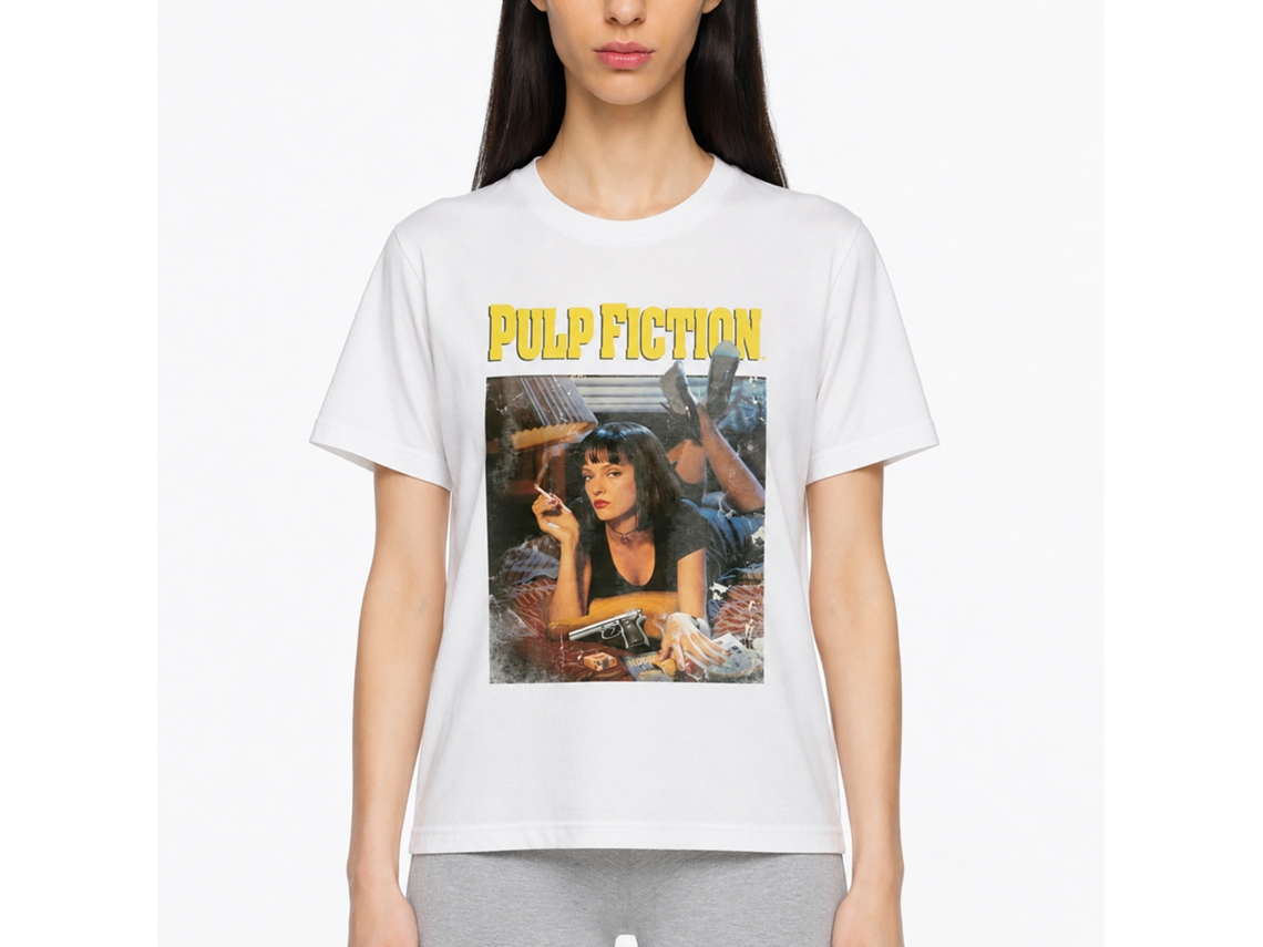 Rockinstone Pulp Fiction Mia Smoking Tee - White Size:xxxl