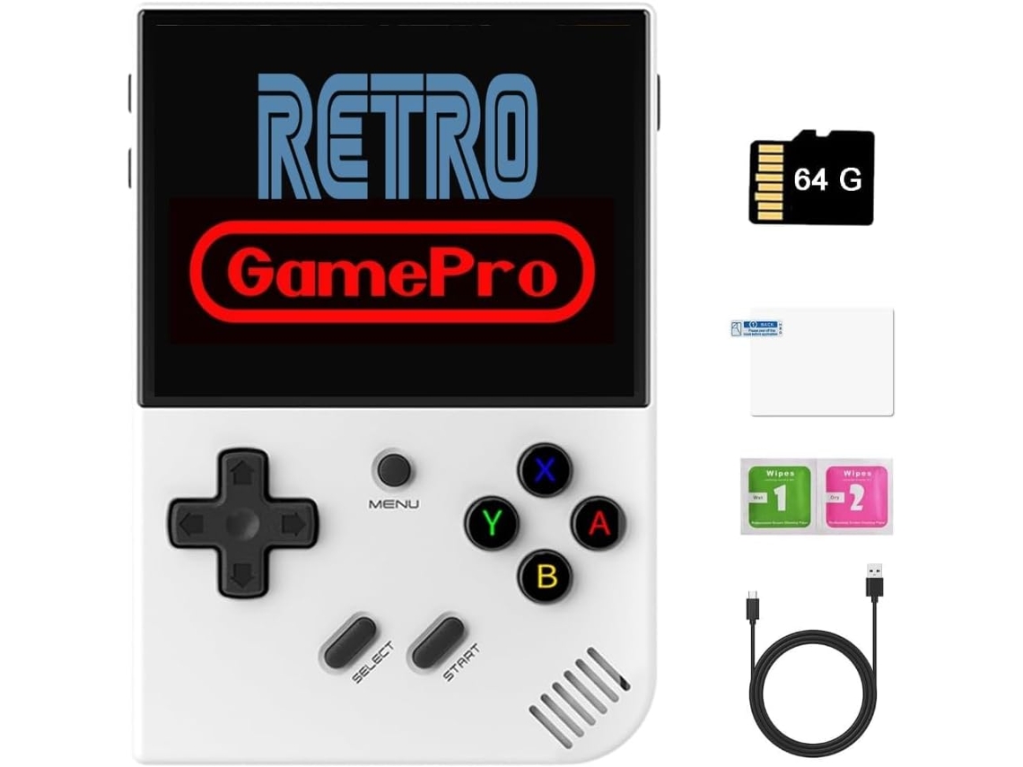 Console Portátil Retrô, Tela Ips de 3,5 Polegadas, Saída Hdmi AQUAFORGE
