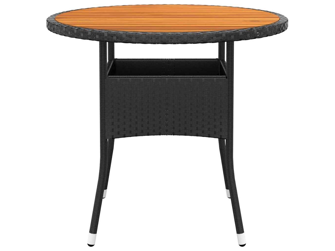 Maison Exclusive - Mesa De Jardim Ø80x75 Cm Madeira De Acácia E Vime Pe Preto
