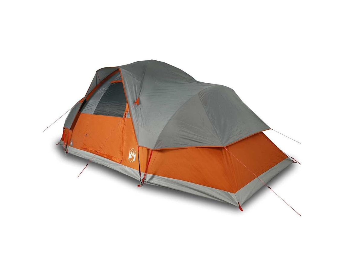 Tenda Familiar Cúpula para 9 Pessoas VIDAXL Impermeável Cinza/Laranja
