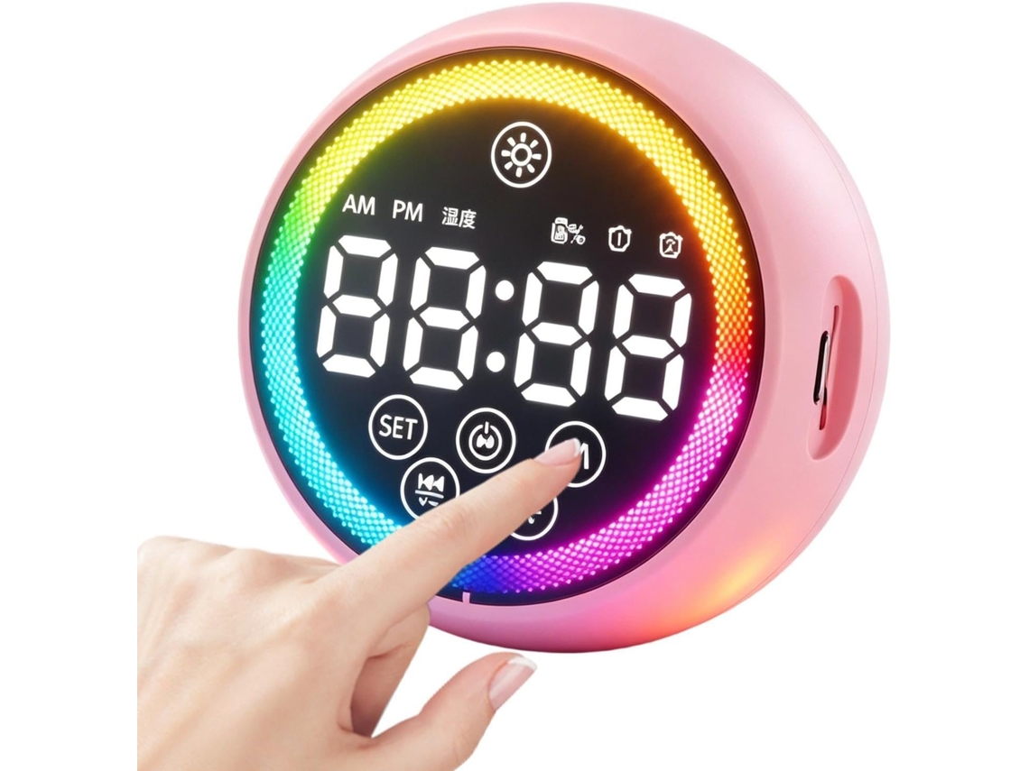 Despertador Digital Com Tela Led Grande E Recarregável