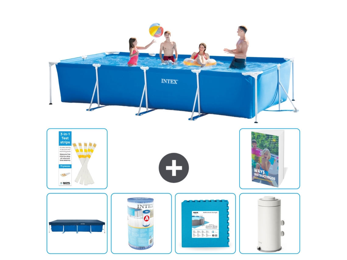 Piscina com Estrutura Retangular 450x220x84 Cm 5 peças S80 INTEX