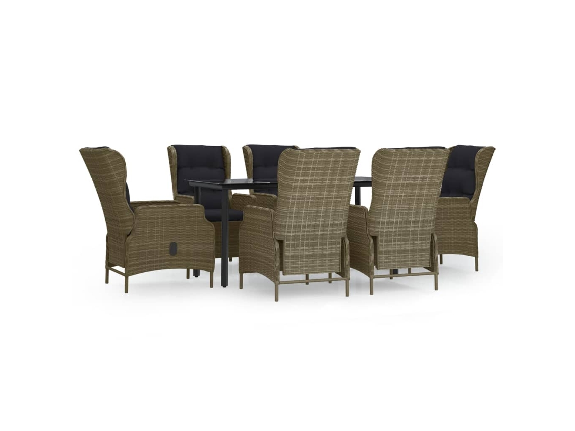 Garden Dining Set, Garden Dining Sets Vidaxl Marrom Rattan / Vime (160 Cm Table Length)