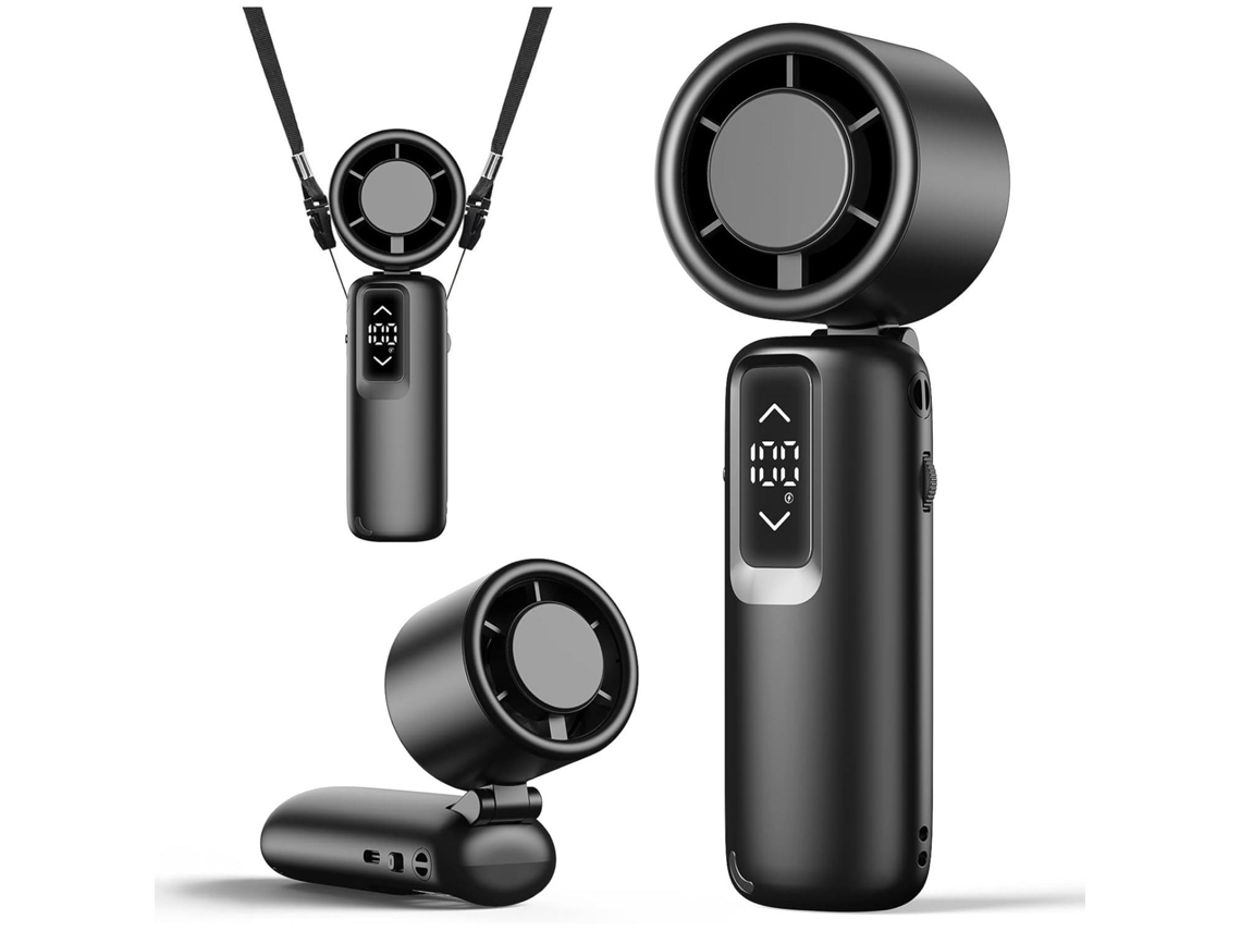 Ventilador de Pescoço MDUG, portátil, recarregável, 3 velocidades, ideal para viagens