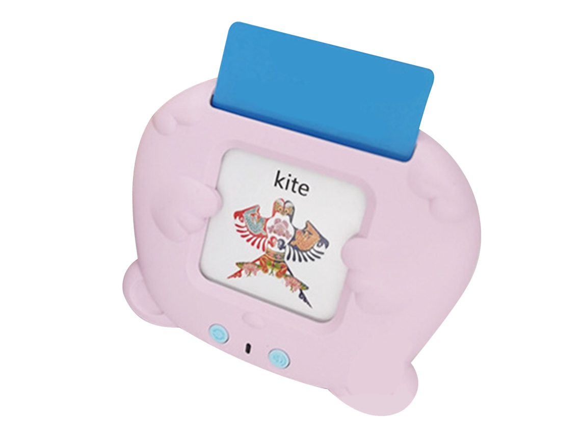 Primerox brinquedo Cartão Flash Bilíngue Interativo Aprendizagem 224 Palavras Educação Infantil Rosa