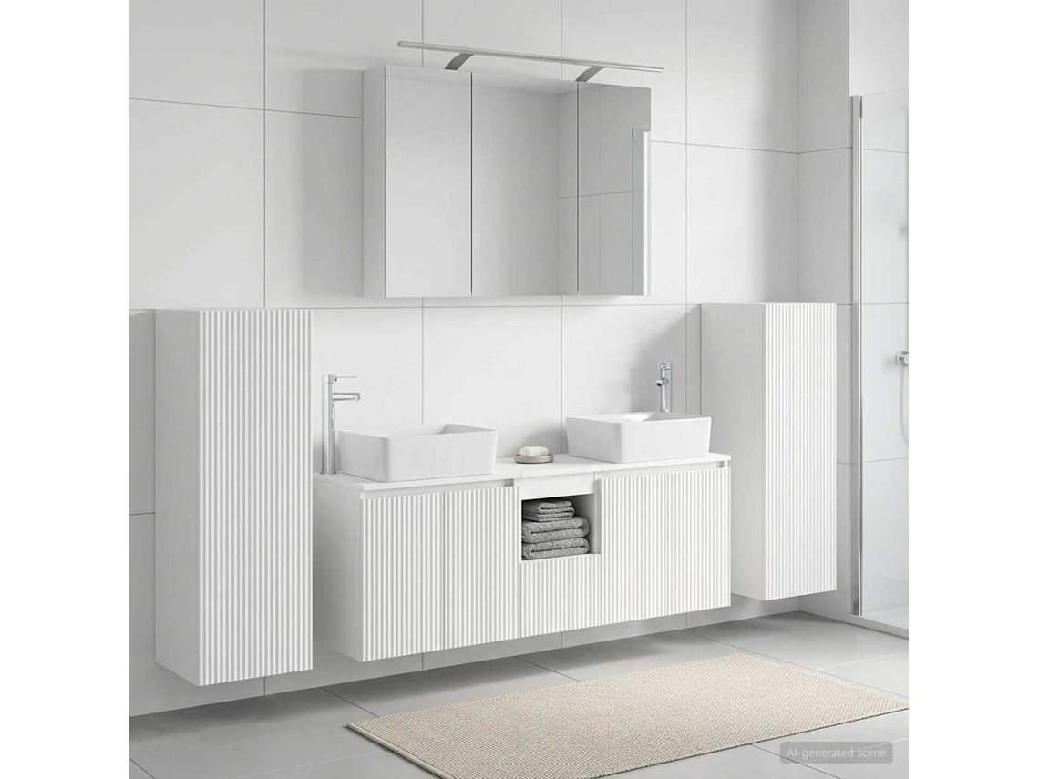 Vidaxl Conjunto De Móveis Para Banheiro 6 Unid. Branco