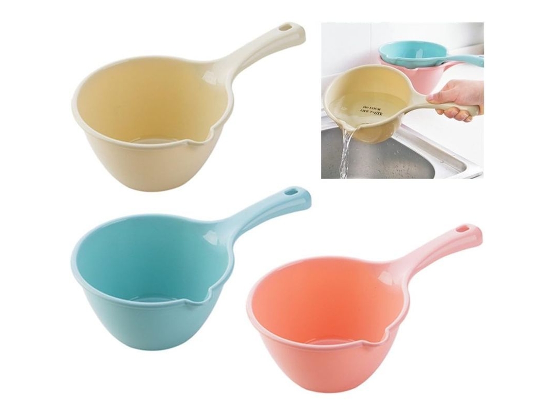 3 Cucharones De Plástico Para Baño Cocina Accesorios Cucharón De Agua Bebé Shampoo Azul Rosa Beige
