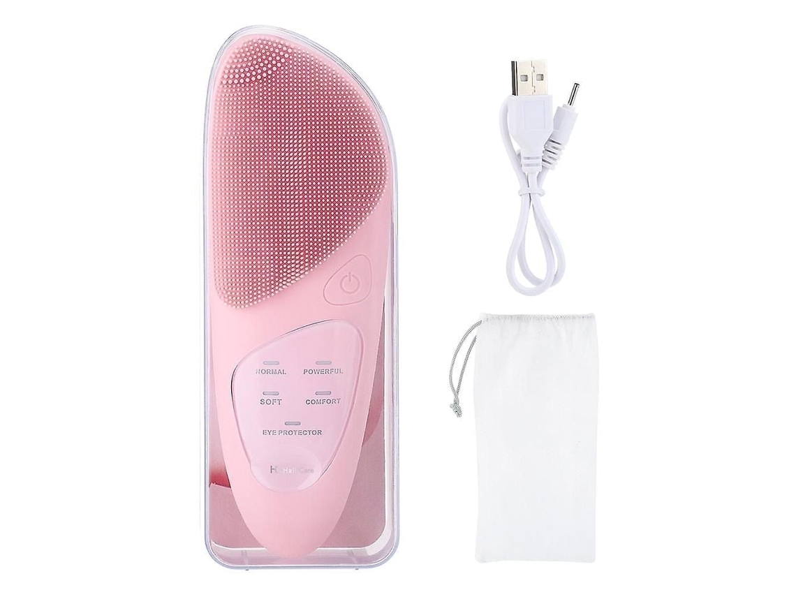 Massageador Facial 5 em 1 de Silicone, Escova Limpeza Facial, Compressa Quente Elétrica, para os Olho S, Carregamento Usb, Escovas GOKOCO