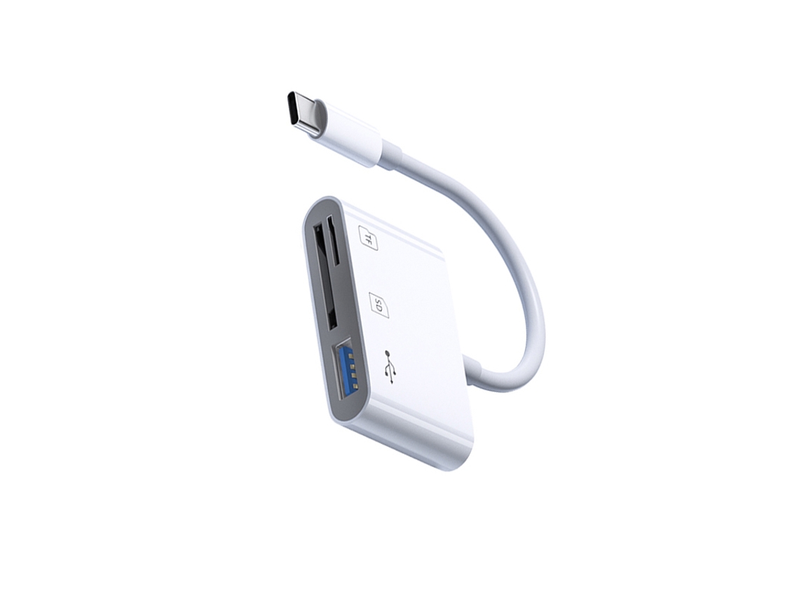 Leitor de Cartões Inf 3 em 1, Usb c para Sd/tf/usb AQUAFORGE