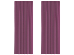 Cortinas de Voile com Bolsos para Varão 2 Pcs Roxo MAISON EXCLUSIVE