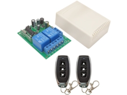 Controle Remoto Universal Para Portões, Ac 240v 10a, Receptor De Relé 2 Canais Com Transmissores, Preto, 100 G