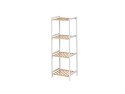Prateleira de Casa de Banho 35x30x100 cm Branco Natural Bambu Madeira de Pinho
