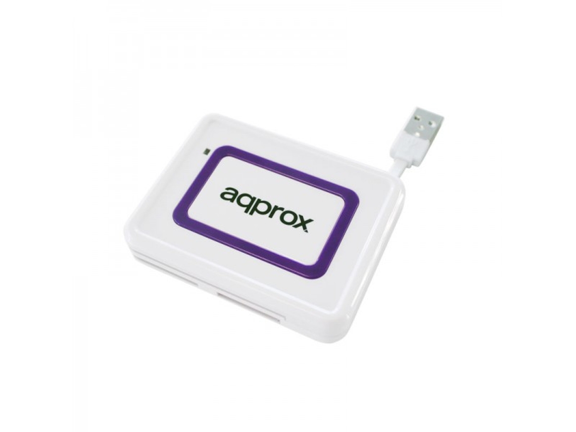 Leitor de Cartões Approx appCRDNIW USB 2.0 Roxo e Branco