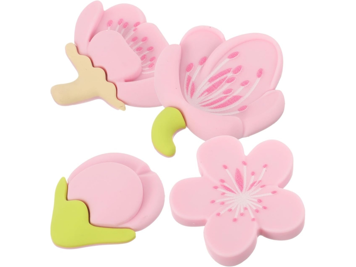 Ímã De Geladeira Em Formato Tulipa Rosa Da Toddmomy, 4 Peças De Borracha