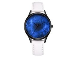 Reloj De Pulsera Unisex Simple De Moda Casual Con Dial De Aleación Pu Y Diseño Cartoon (blanco)