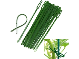 50 ataduras ajustáveis para plantas, 17cm, flexíveis de plástico verde, para jardim | S/MARCA