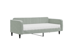 Sofá cama com Colchão (100x200 cm) Veludo Cinzento claro MAISON EXCLUSIVE