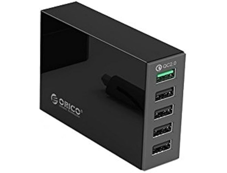 Carregador de Rede QSL-5U-EU-BK 40 W 4 Portas USB Preto ORICO