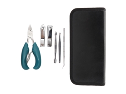 Set De 7 Ferramentas De Manicura Inoxidável Com Bolsa Cortaunhas E Unhas