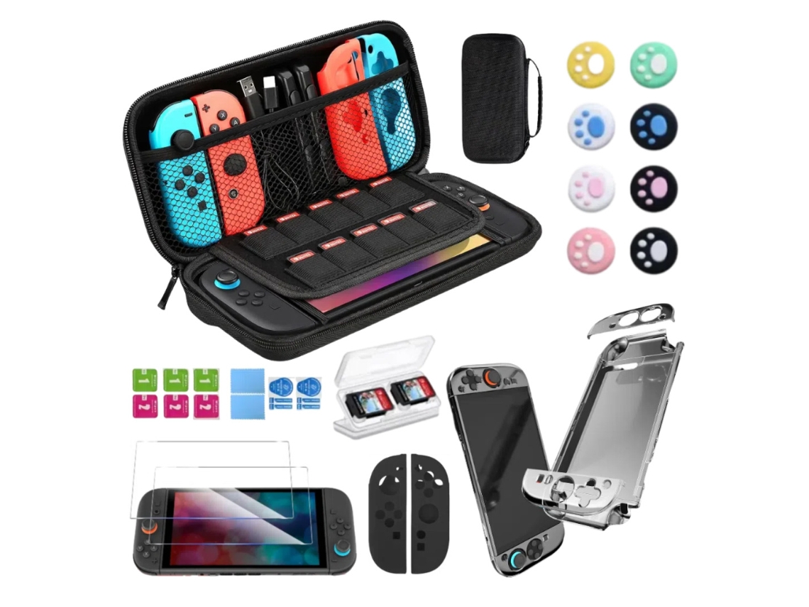 Adequado Bolsa De Armazenamento Para Switch2 Bolsa De Transporte Portátil Com Capa Rígida, Tampa Basculante, Vidro Temperado E Capa Protetora Cuich