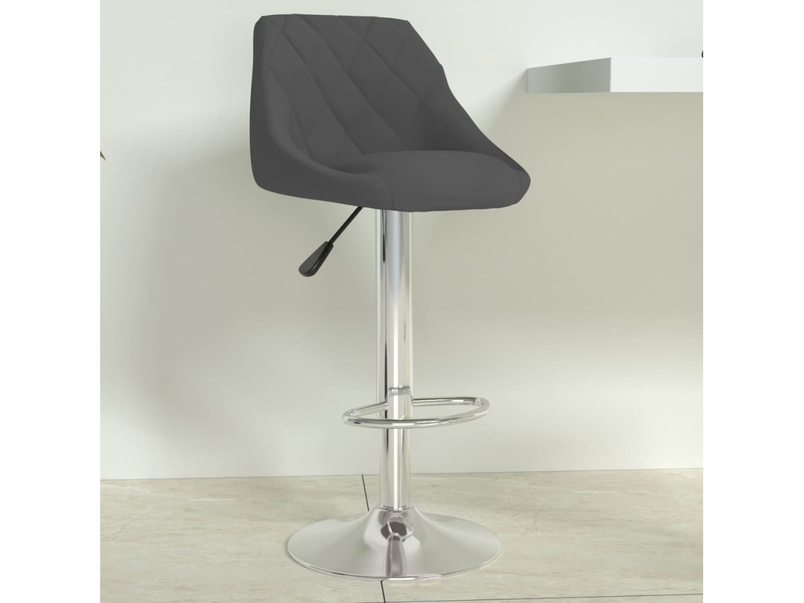 Vidaxl Banco De Bar Veludo Cinzento-escuro