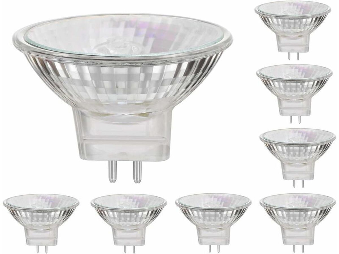 Lurelia Pack De 8 Lâmpadas Halógenas Mr11 Gu4 35w 12v 2800k, Regulável, Sem Cintilação, Para Casa