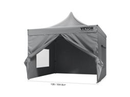 Toldo Pop-up, Poliéster Durável, Estrutura De Aço Inoxidável Robusta,10x10ft Cinza