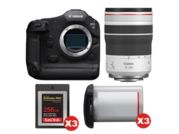 Eos R1 + Rf 70 200mm F/4 L Is Usm + 3 Sandisk 256gb Extreme Pro Cfexpress Type B + 3 Canon Lp e19 + Ebook “20 Dicas para Fotos Que Impressionam” CANON