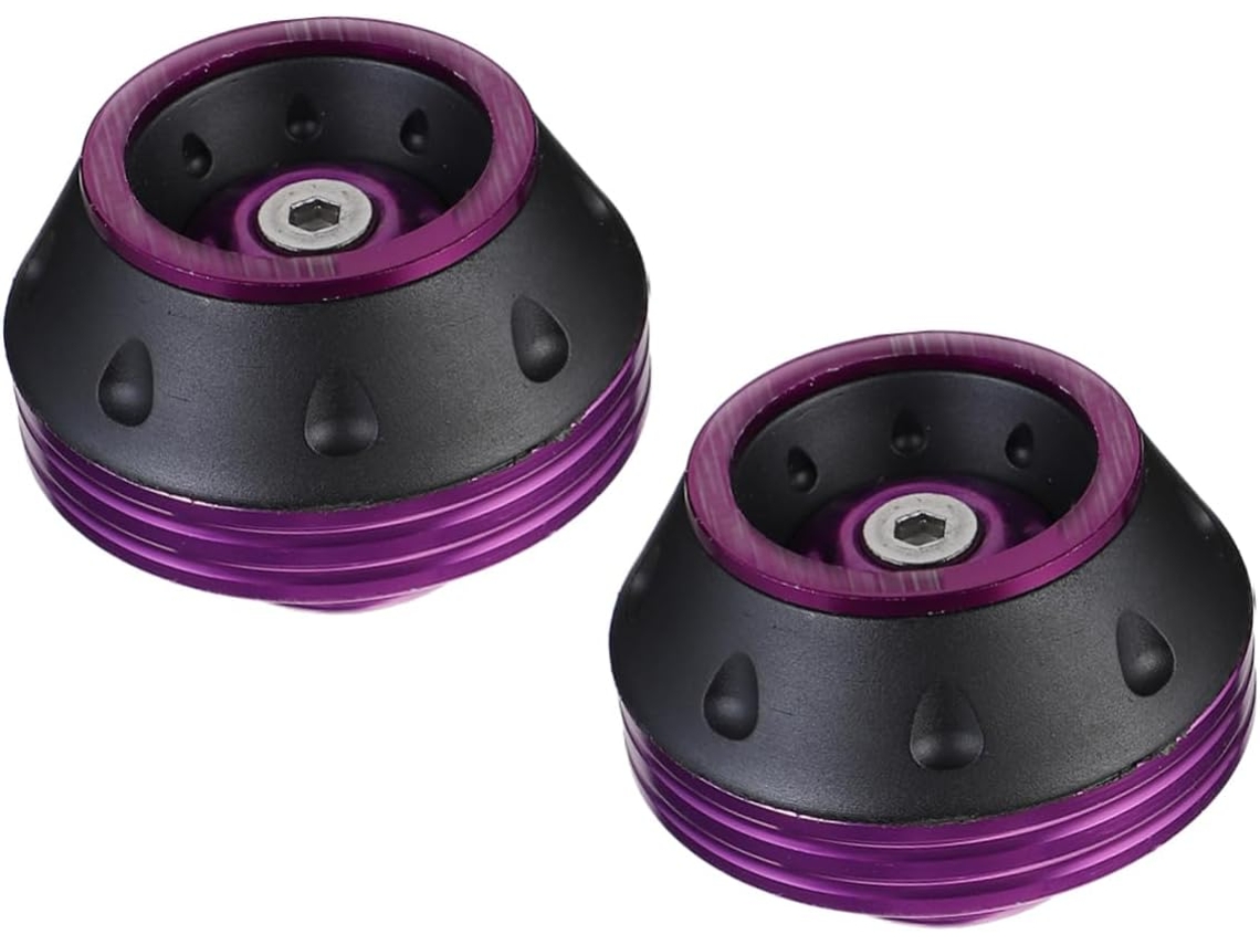 Conjunto De 2 Para-choques Anticolisão Para Motocicleta Em Liga De Alumínio Roxo.