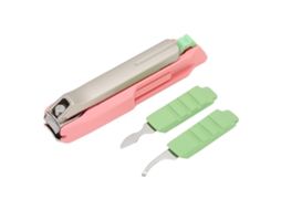 Kit De Manicure Profissional De Aço Inoxidável Com Tesoura Para Unhas E Suporte Para Celular Ideal Para Casa E Salão De Beleza (rosa Verde)