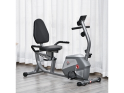 Bicicleta Ergométrica Reclinada Magnética com 8 níveis de resistência monitor LCD encosto regulável suporta até 110kg