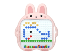 Mali quadro de Desenho Magnético em Forma de Coelho com Contas Brinquedo Educativo XL Rosa