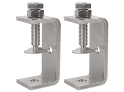 Conjunto de 2 grampos tipo C em aço inoxidável 304 com abertura de mandíbula de 65 mm para trabalhos em madeira e metal.
