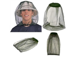 Conjunto de 4 chapéus com rede mosquiteira para camping e pesca ao ar livre, em nylon 70D 18G, 48x38cm.